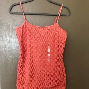 NWT LOFT salmon camisole, small with textured pretty detail